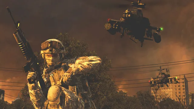 Modern Warfare 2: a soldier on the rooftops
