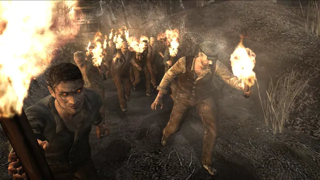 Resident Evil 4: villagers with torches